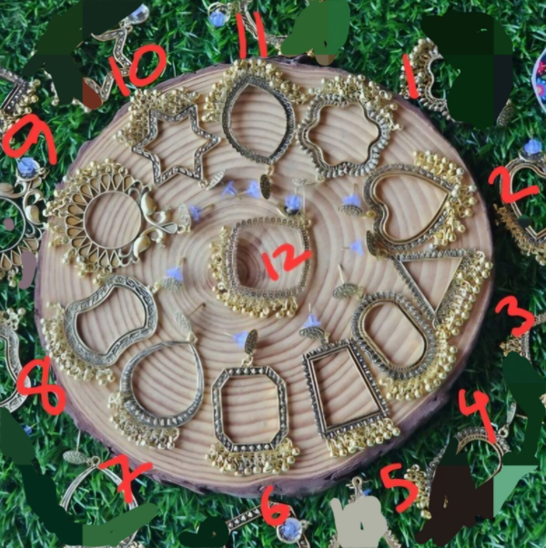 Antique golden jhumka earring bezel 65/- per pair