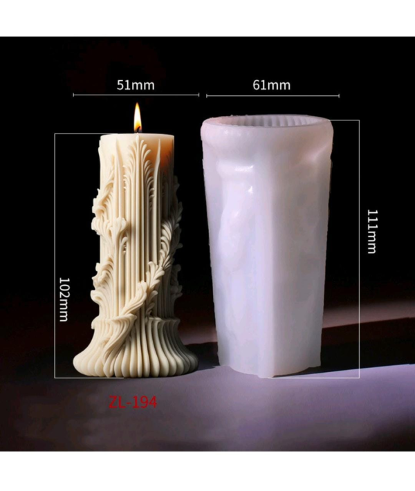 Classic Scroll Pillar Candle silicone Mold 180/-(ZL-194)