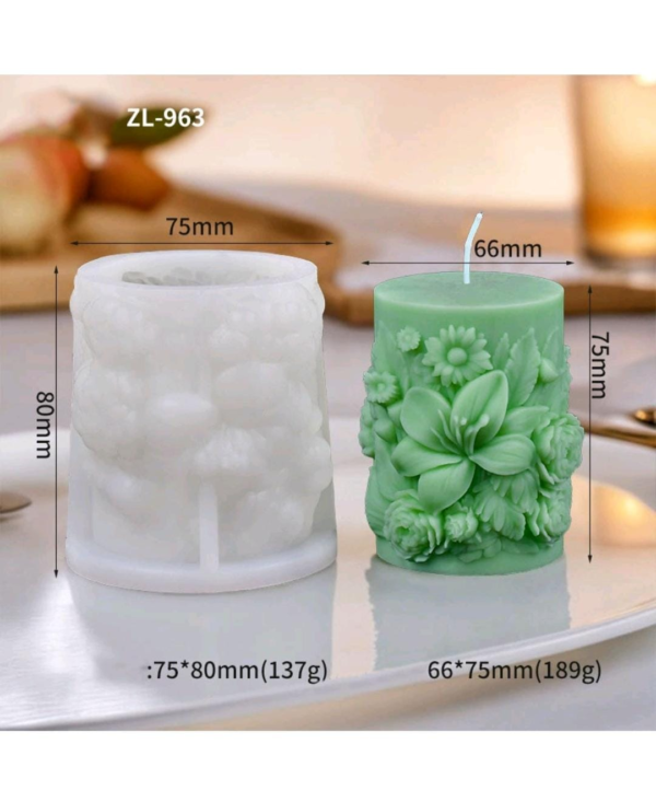 Floral Garden Candle silicone Mold 272/- (ZL-963)