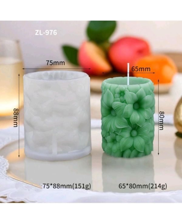 Floral Bloom Candle silicone Mold 298/- (ZL-976)