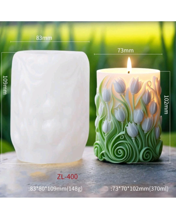 Tulip Bloom Candle silicone Mold 289/- (ZL-400)