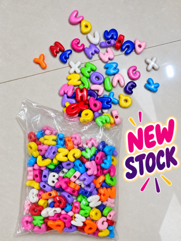 Colorful chunky alphabet beads